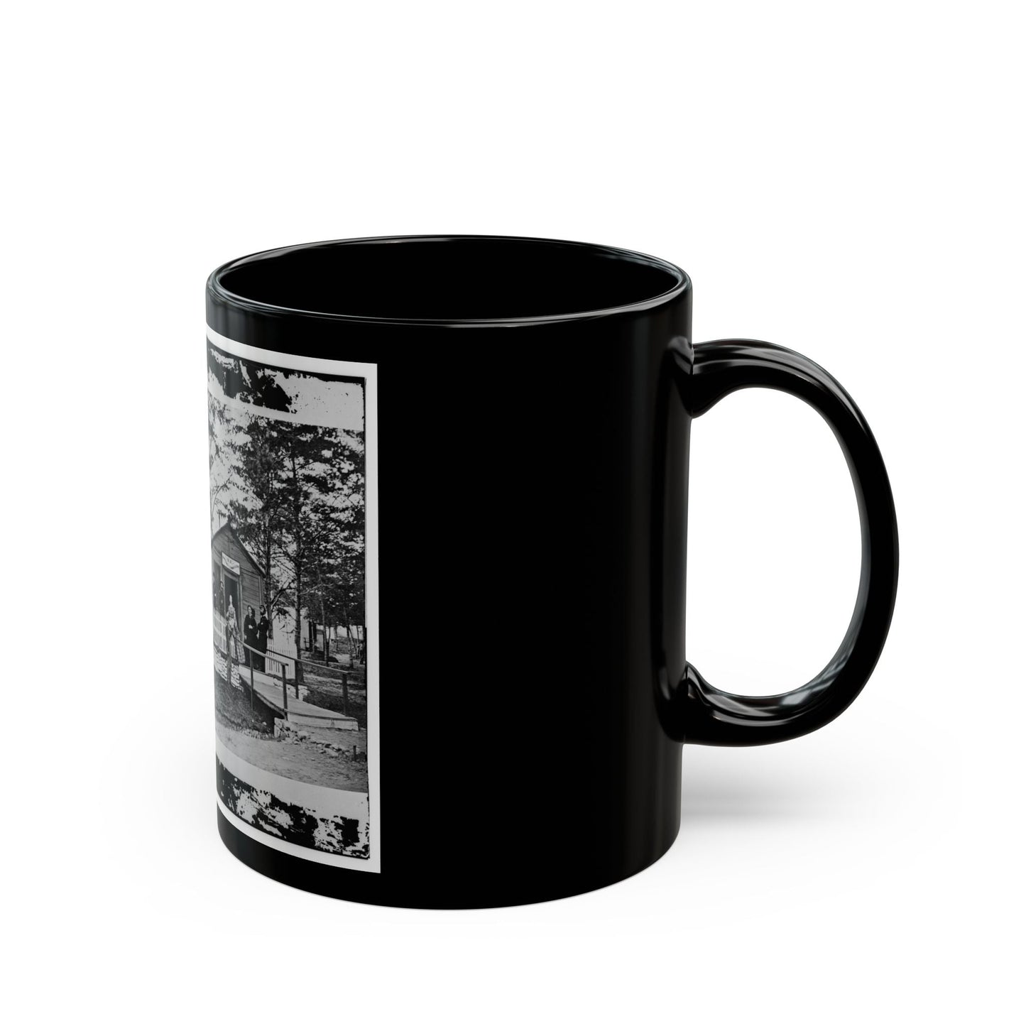 Alexandria, Virginia. Sanitary Commission Lodge. Convalescent (U.S. Civil War) Black Coffee Mug-The Sticker Space