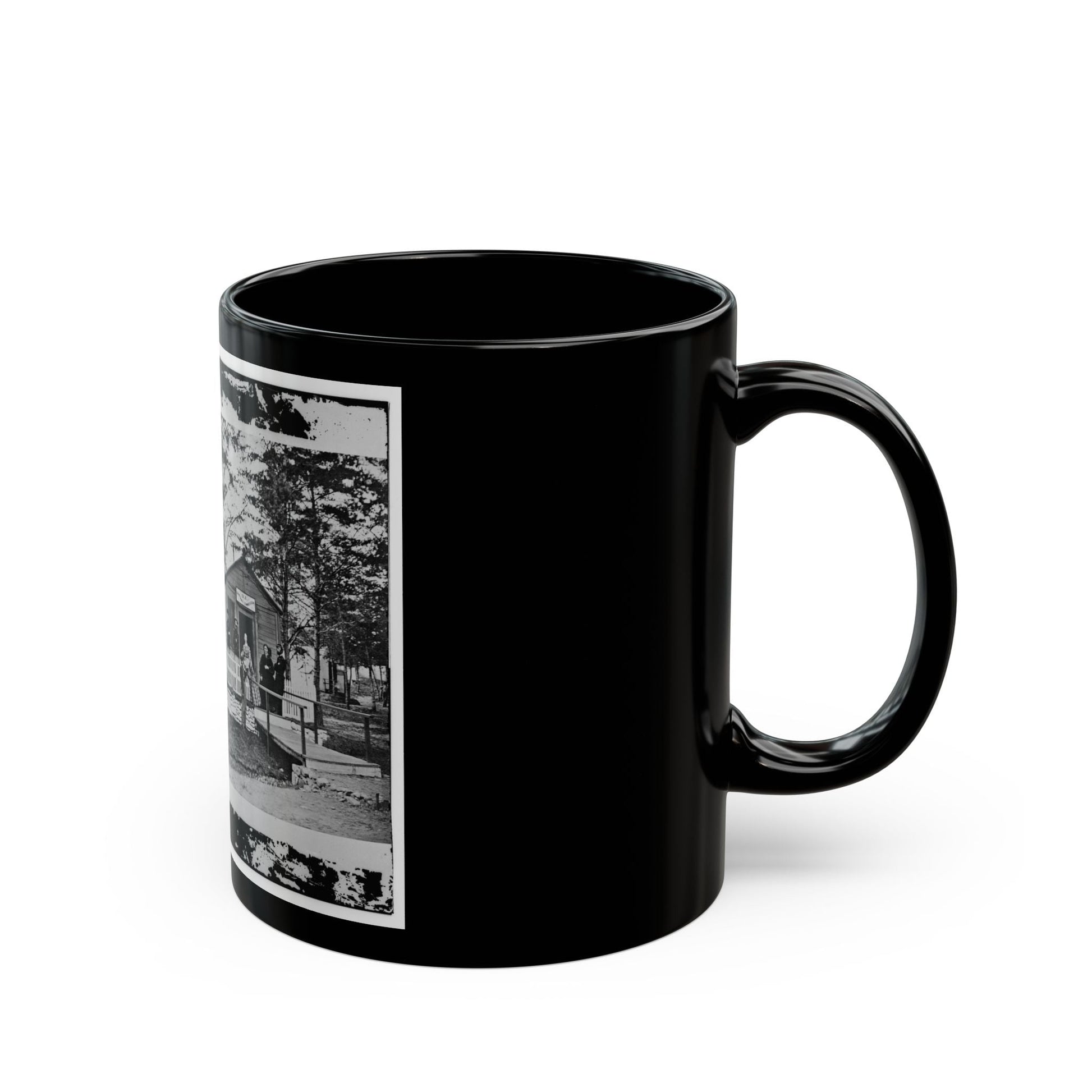 Alexandria, Virginia. Sanitary Commission Lodge. Convalescent (U.S. Civil War) Black Coffee Mug-The Sticker Space