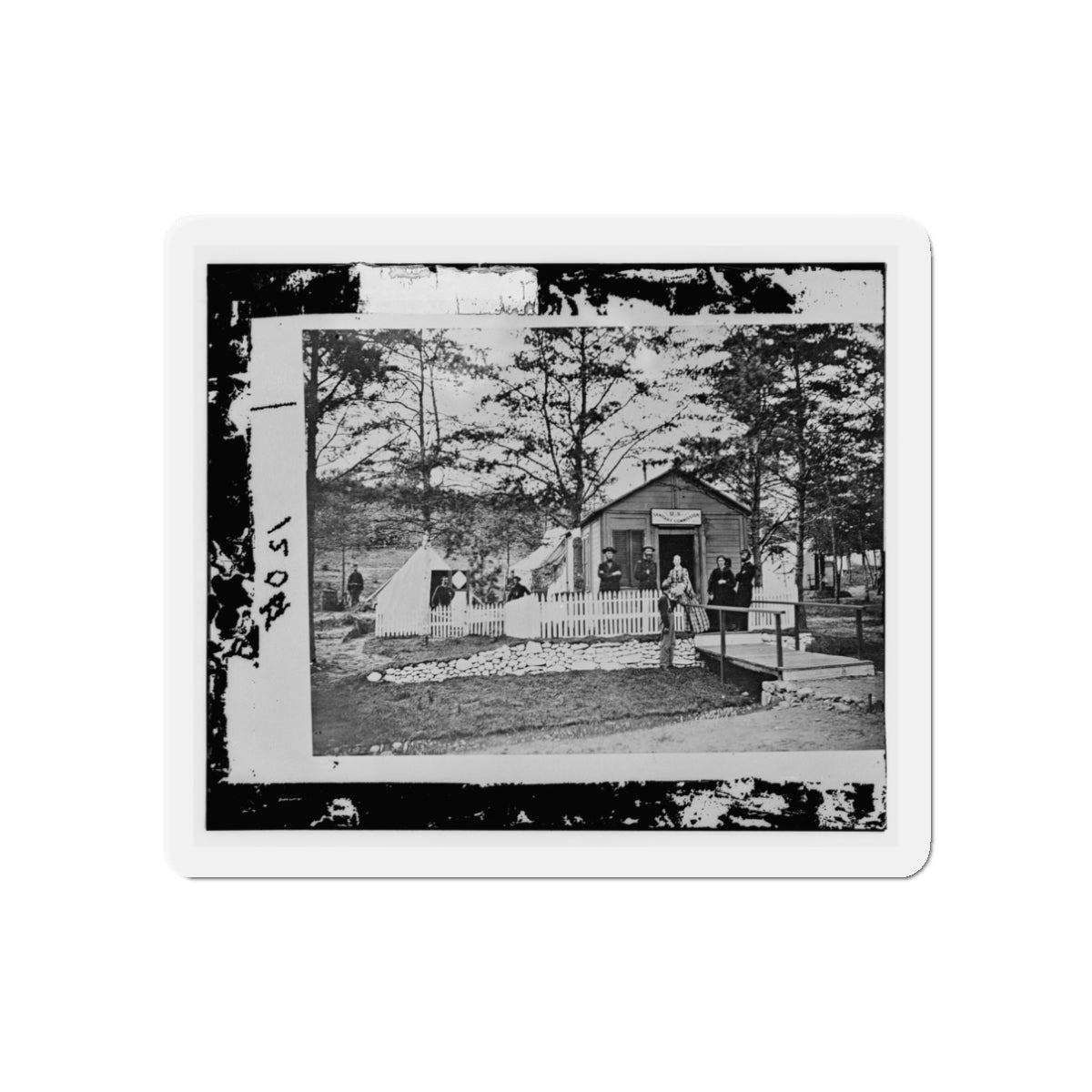 Alexandria, Virginia. Sanitary Commission Lodge. Convalescent (U.S. Civil War) Refrigerator Magnet-3" x 3"-The Sticker Space