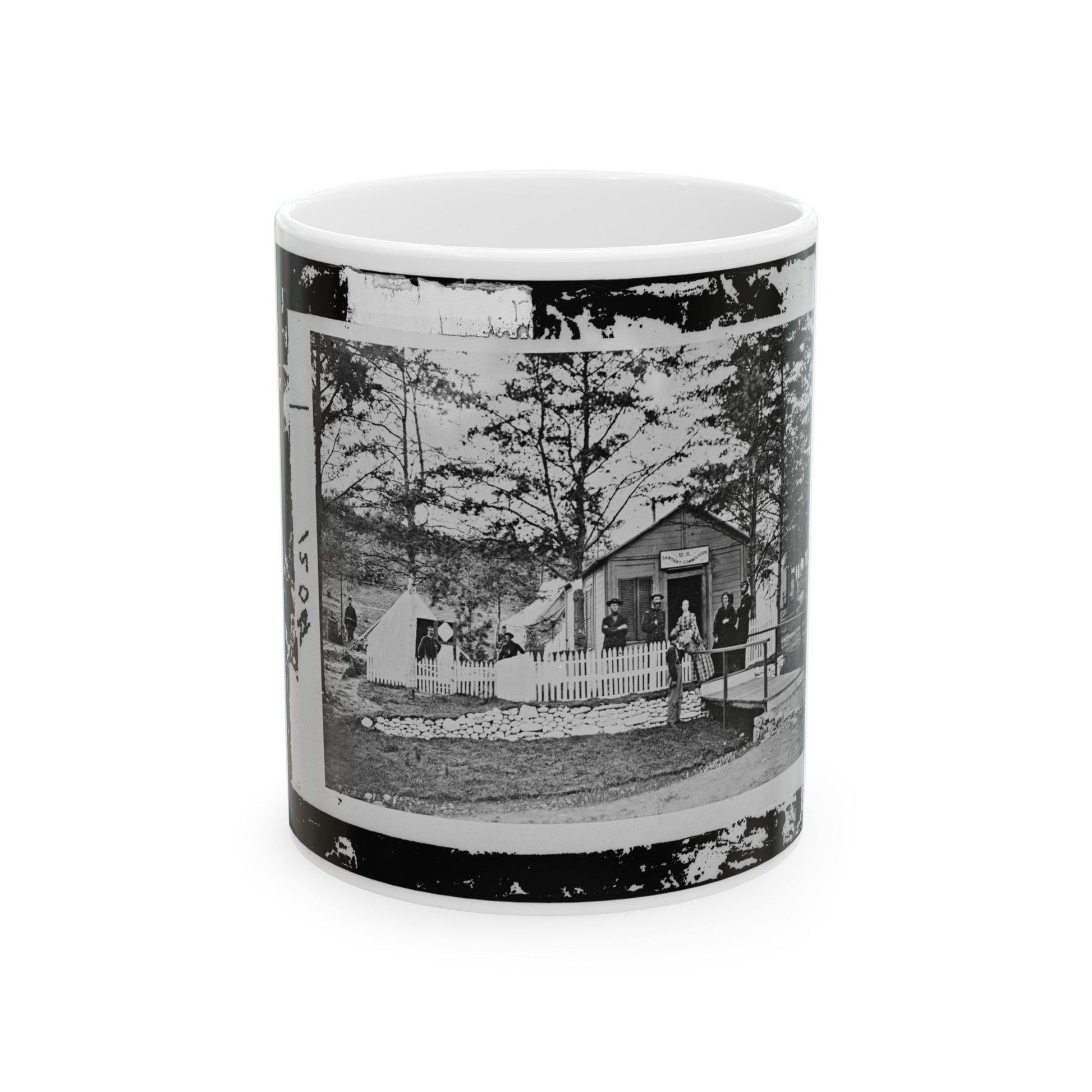 Alexandria, Virginia. Sanitary Commission Lodge. Convalescent (U.S. Civil War) White Coffee Mug-11oz-The Sticker Space