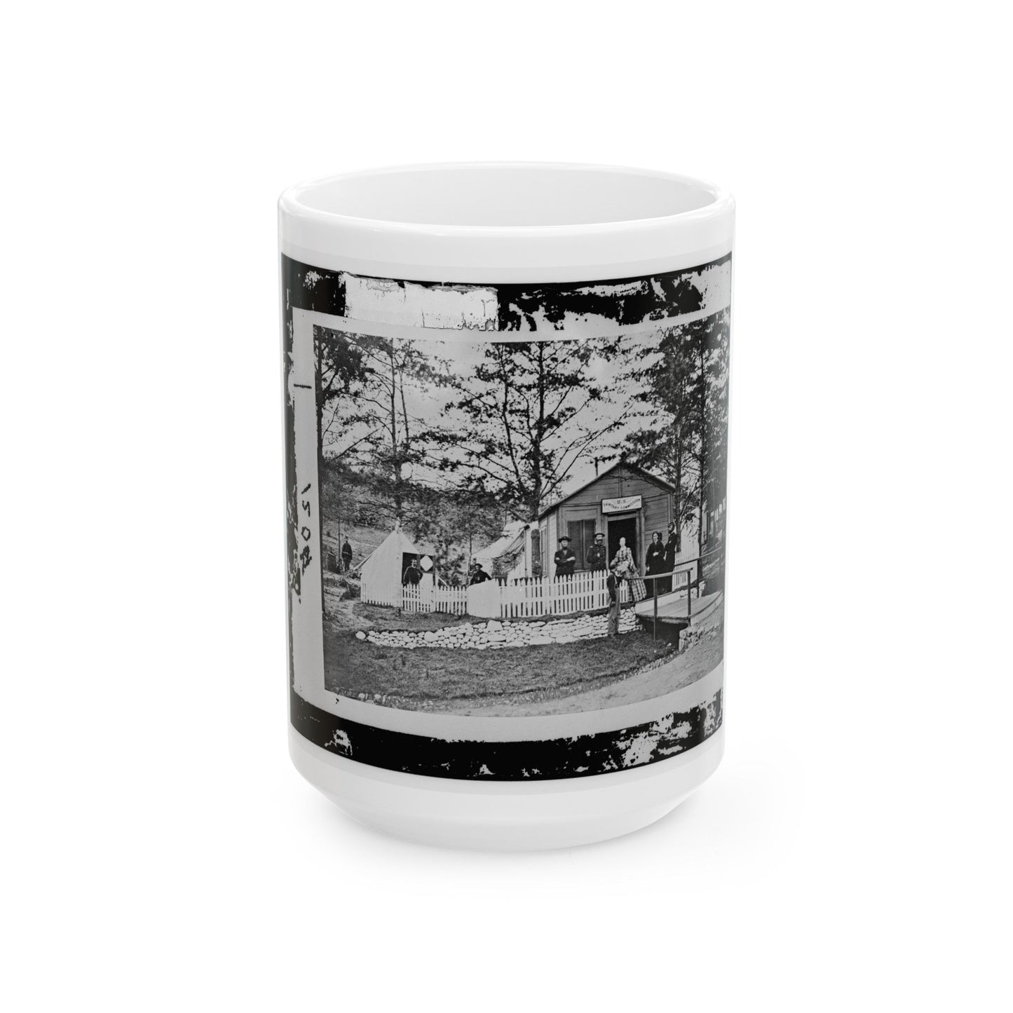 Alexandria, Virginia. Sanitary Commission Lodge. Convalescent (U.S. Civil War) White Coffee Mug-15oz-The Sticker Space