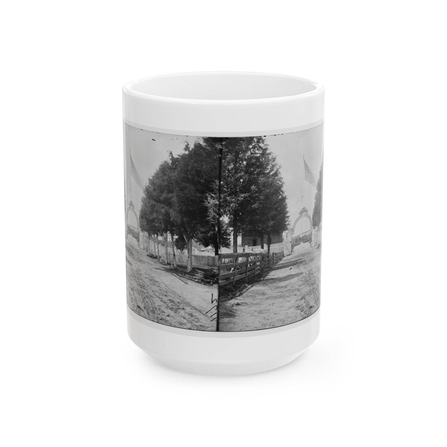 Alexandria, Virginia. Soldier's Cemetery. (U.S. Civil War) White Coffee Mug-15oz-The Sticker Space