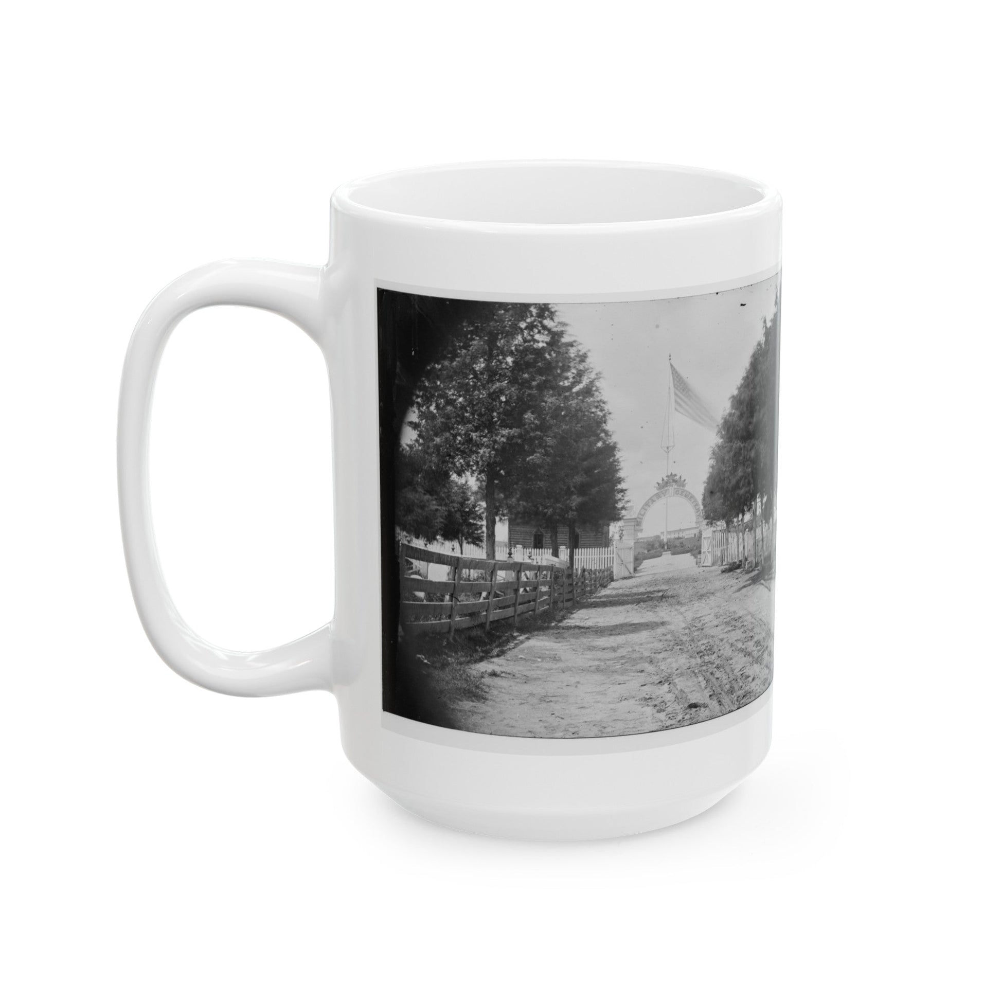 Alexandria, Virginia. Soldier's Cemetery. (U.S. Civil War) White Coffee Mug-The Sticker Space