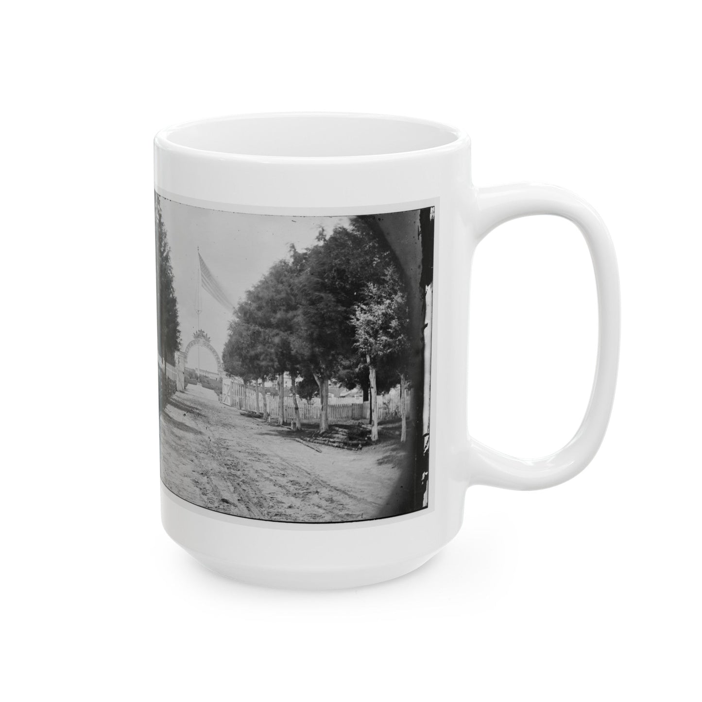 Alexandria, Virginia. Soldier's Cemetery. (U.S. Civil War) White Coffee Mug-The Sticker Space