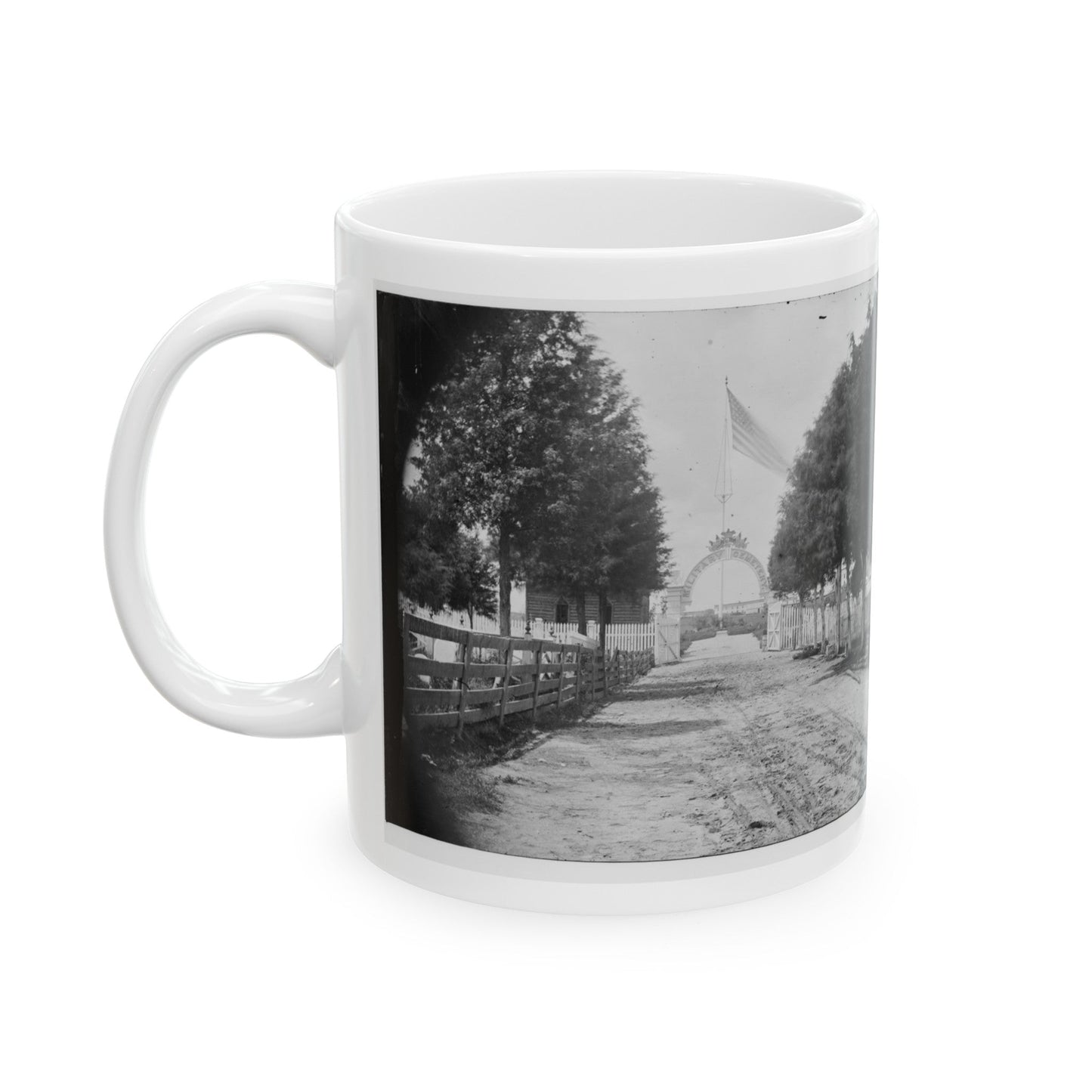 Alexandria, Virginia. Soldier's Cemetery. (U.S. Civil War) White Coffee Mug-The Sticker Space