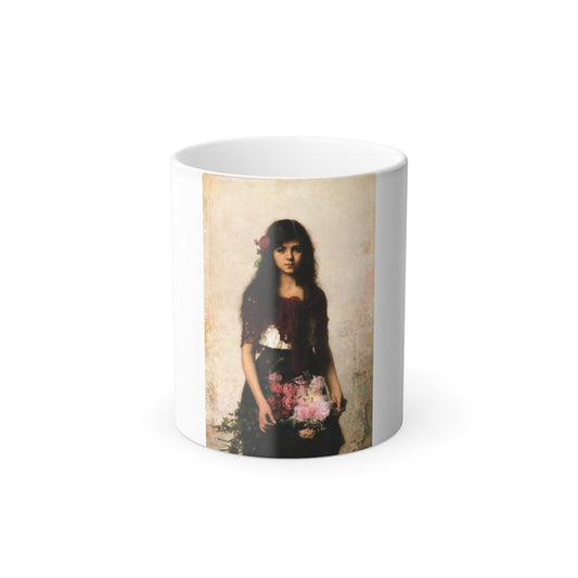 Alexei Alexeevich Harlamoff (1840-1925) The flower seller - Color Changing Mug 11oz-11oz-The Sticker Space