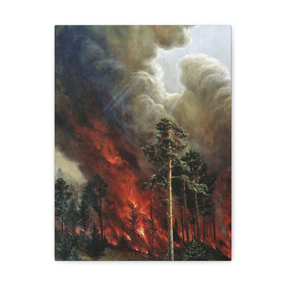 Alexei Denisov Kuzmich (1864-1926) Wildfire - 1897 - Canvas Wall Art-12″ x 16″-The Sticker Space