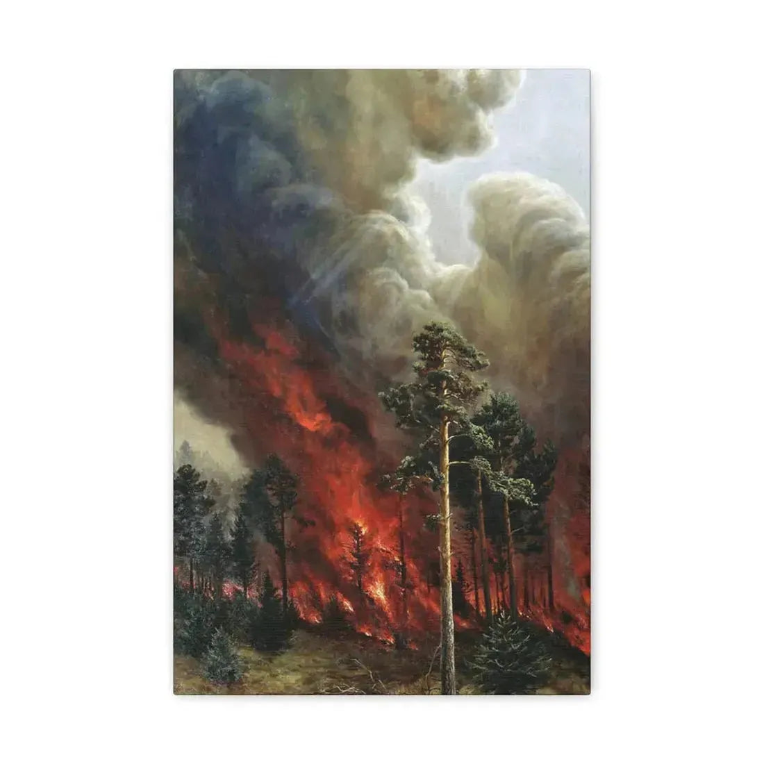 Alexei Denisov Kuzmich (1864-1926) Wildfire - 1897 - Canvas Wall Art 12" x 18" 1.25" - The Sticker Space