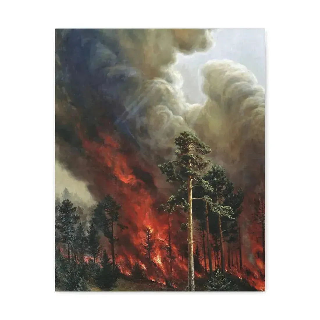 Alexei Denisov Kuzmich (1864-1926) Wildfire - 1897 - Canvas Wall Art 16″ x 20″ 1.25" - The Sticker Space