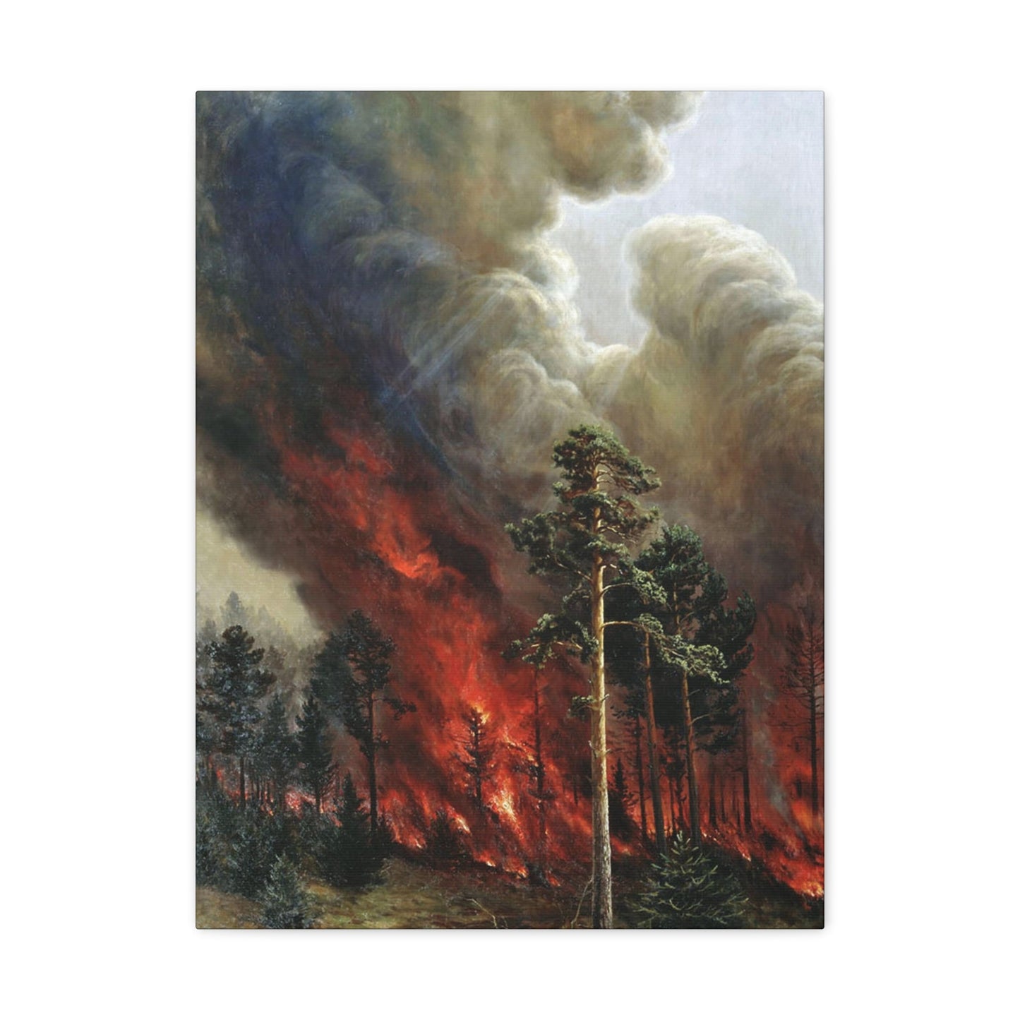 Alexei Denisov Kuzmich (1864-1926) Wildfire - 1897 - Canvas Wall Art-18″ x 24″-The Sticker Space