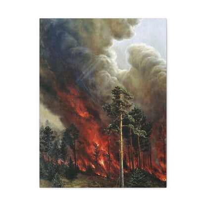 Alexei Denisov Kuzmich (1864-1926) Wildfire - 1897 - Canvas Wall Art-18″ x 24″-The Sticker Space