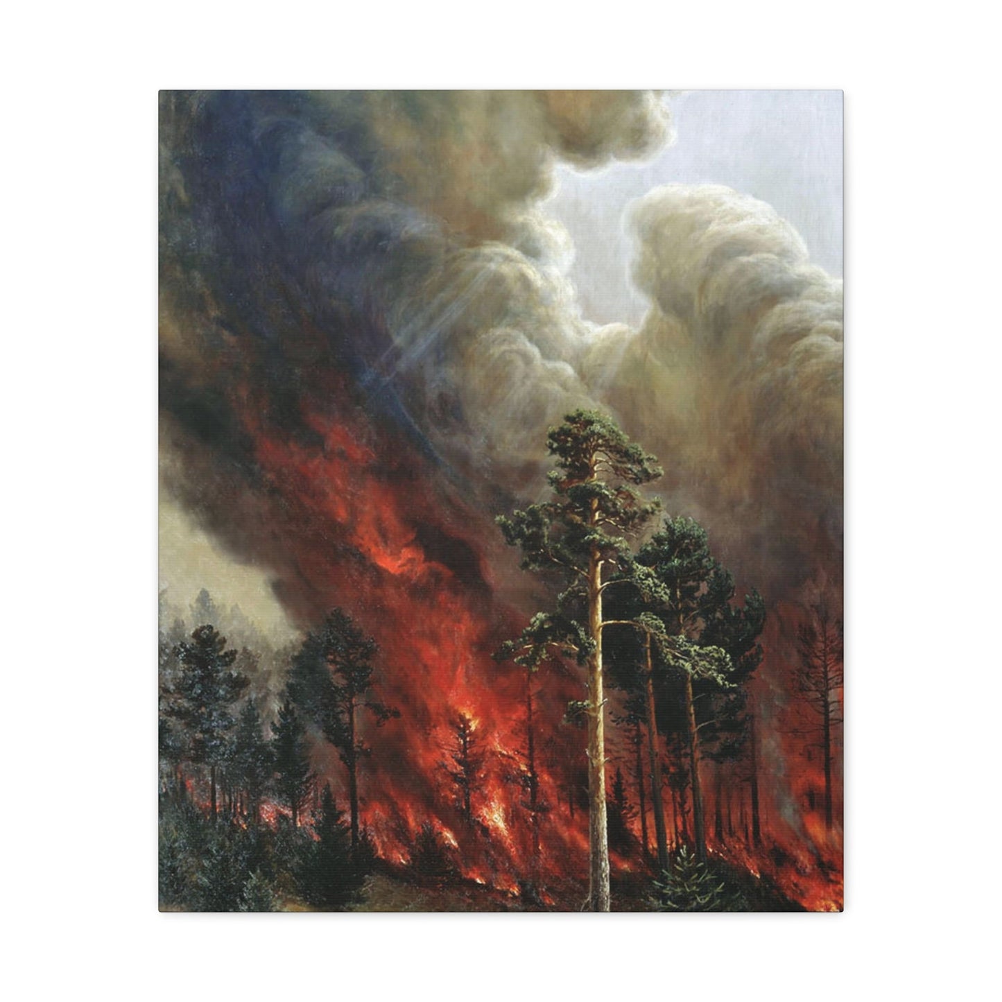 Alexei Denisov Kuzmich (1864-1926) Wildfire - 1897 - Canvas Wall Art-20″ x 24″-The Sticker Space