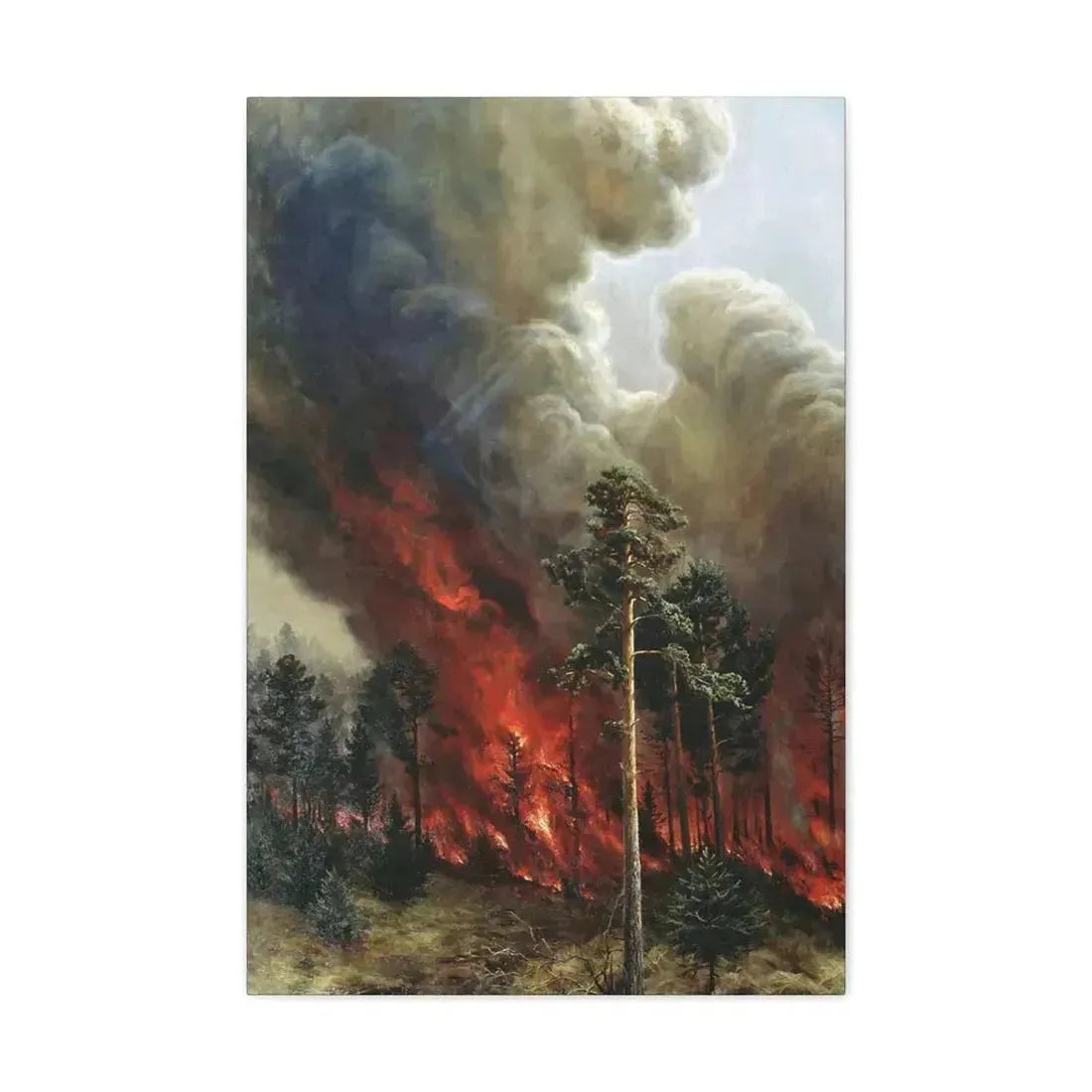 Alexei Denisov Kuzmich (1864-1926) Wildfire - 1897 - Canvas Wall Art 20″ x 30″ 1.25" - The Sticker Space