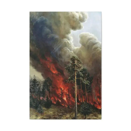Alexei Denisov Kuzmich (1864-1926) Wildfire - 1897 - Canvas Wall Art 20″ x 30″ 1.25" - The Sticker Space