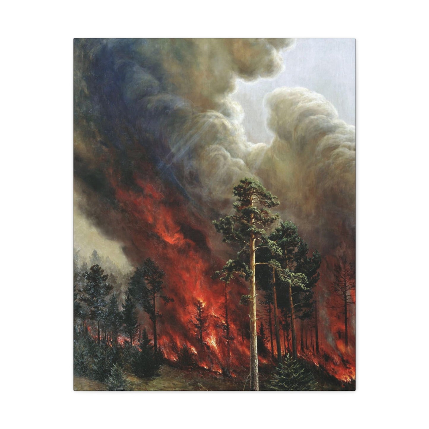 Alexei Denisov Kuzmich (1864-1926) Wildfire - 1897 - Canvas Wall Art-24″ x 30″-The Sticker Space