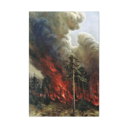 Alexei Denisov Kuzmich (1864-1926) Wildfire - 1897 - Canvas Wall Art-24″ x 36″-The Sticker Space