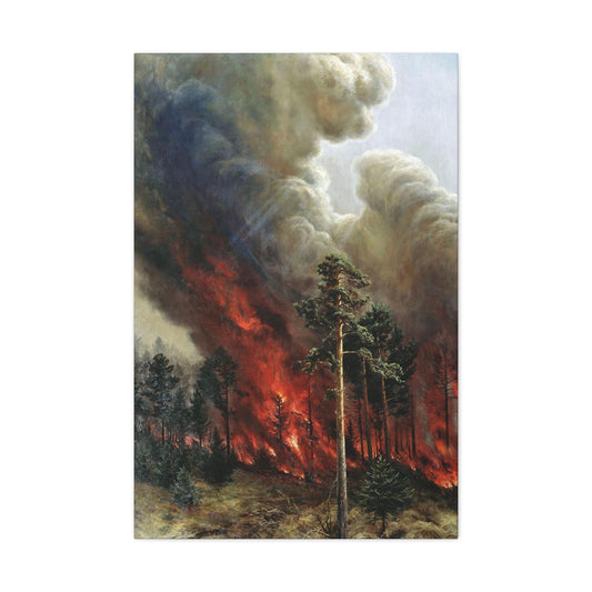 Alexei Denisov Kuzmich (1864-1926) Wildfire - 1897 - Canvas Wall Art-24″ x 36″-The Sticker Space