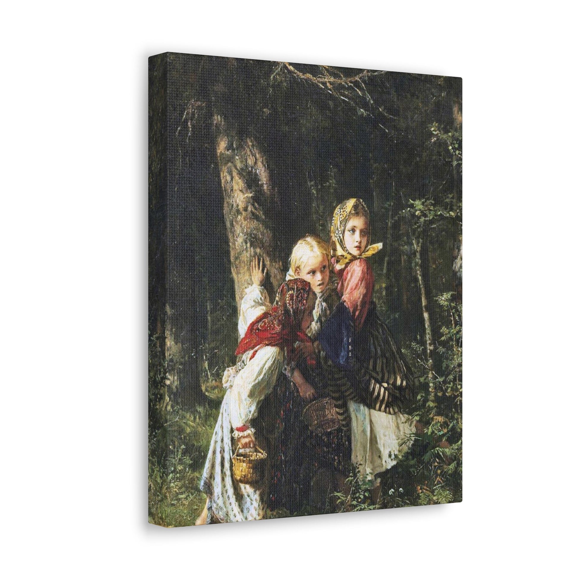 Alexei Ivanovich Korzukhin (1835-1894) Peasant Girls in the Forest - Canvas Wall Art-The Sticker Space