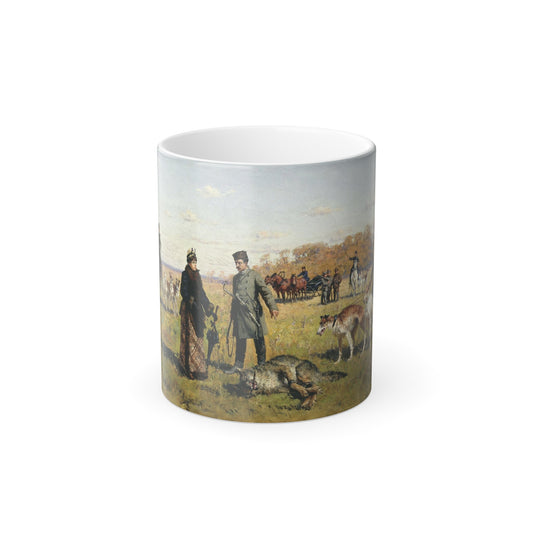 Alexei Kivshenko (1851-1895) A Wolf Caught Alive - Color Changing Mug 11oz-11oz-The Sticker Space