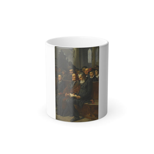 Alexei Kivshenko (1851-1895) In a church - oil on canvas 1881 - Color Changing Mug 11oz-11oz-The Sticker Space