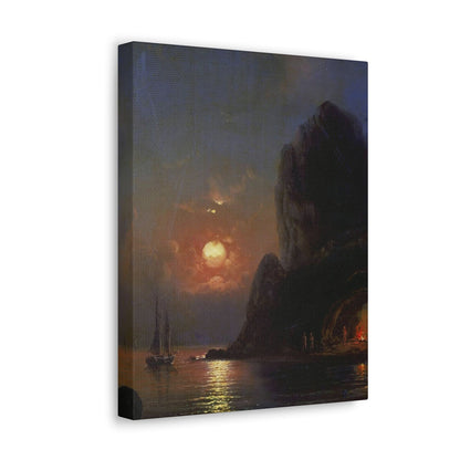 Alexei Petrovich Bogoliubov (1824-1896) Moonlit Night on the Sea 1871 - Canvas Wall Art-The Sticker Space