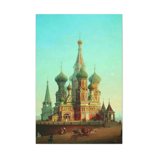 Alexei Petrovich Bogoliubov (1824-1896) Saint Basil's Cathedral - Canvas Wall Art 24″ x 36″ 1.25" - The Sticker Space