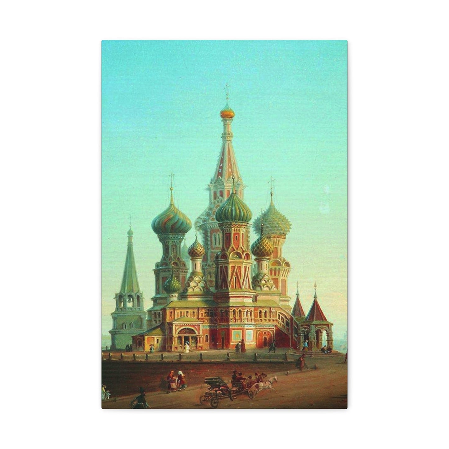 Alexei Petrovich Bogoliubov (1824-1896) Saint Basil's Cathedral - Canvas Wall Art-16″ x 24″-The Sticker Space