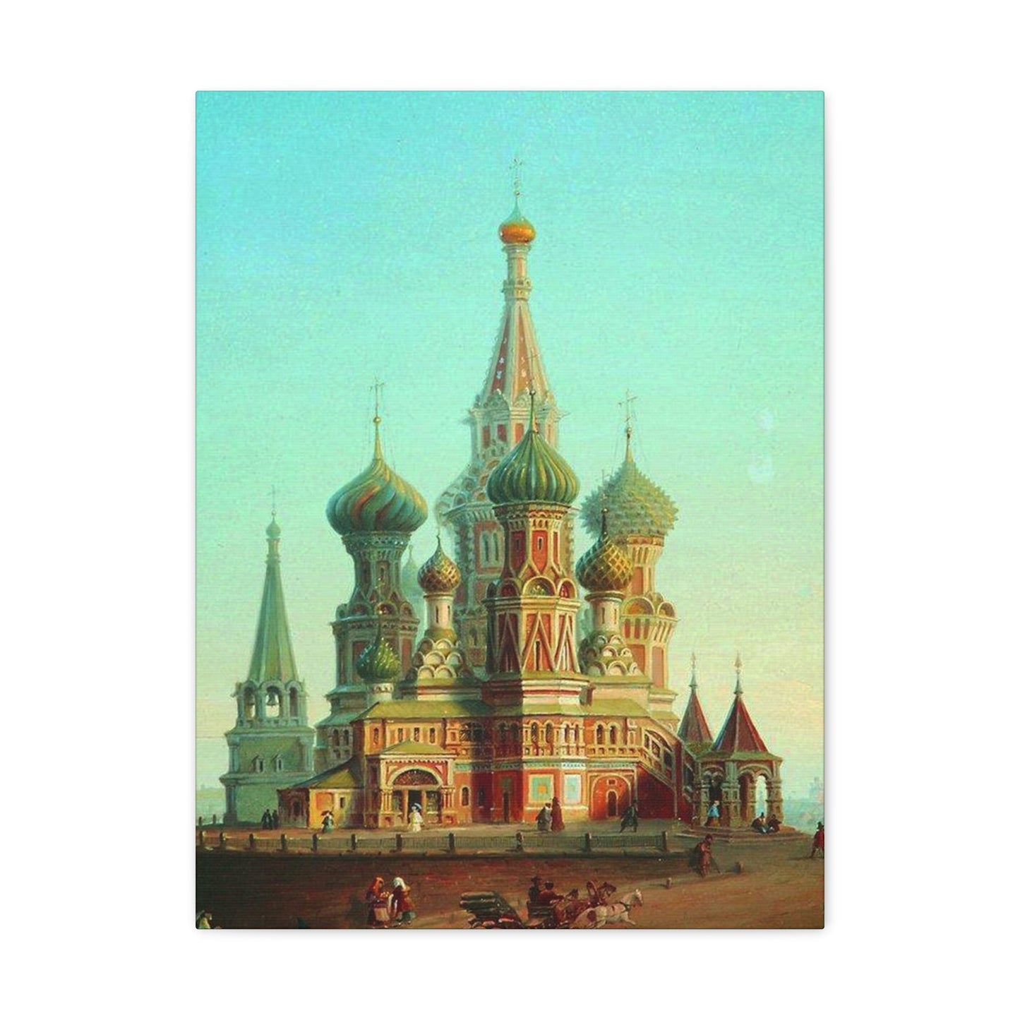 Alexei Petrovich Bogoliubov (1824-1896) Saint Basil's Cathedral - Canvas Wall Art-18″ x 24″-The Sticker Space