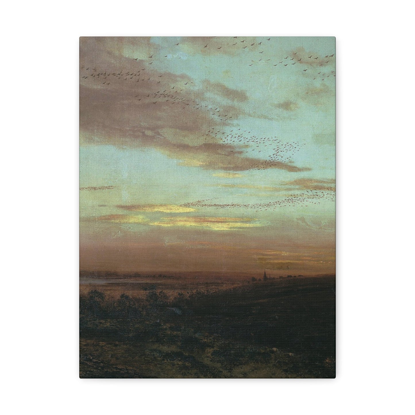 Alexei Savrasov (1830-1897) Evening, Migrating Birds - Canvas Wall Art-12″ x 16″-The Sticker Space