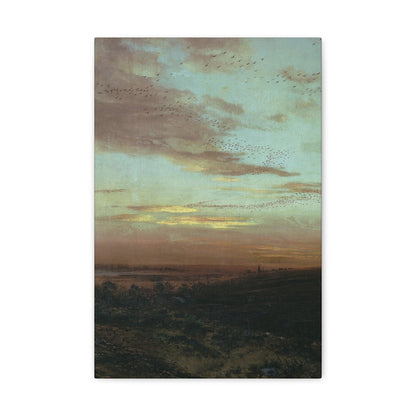 Alexei Savrasov (1830-1897) Evening, Migrating Birds - Canvas Wall Art-12" x 18"-The Sticker Space