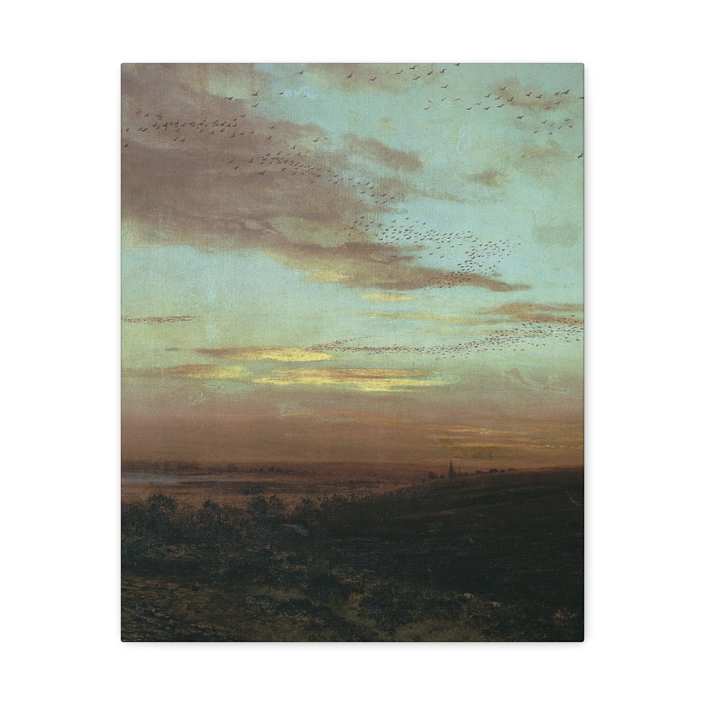 Alexei Savrasov (1830-1897) Evening, Migrating Birds - Canvas Wall Art-16″ x 20″-The Sticker Space