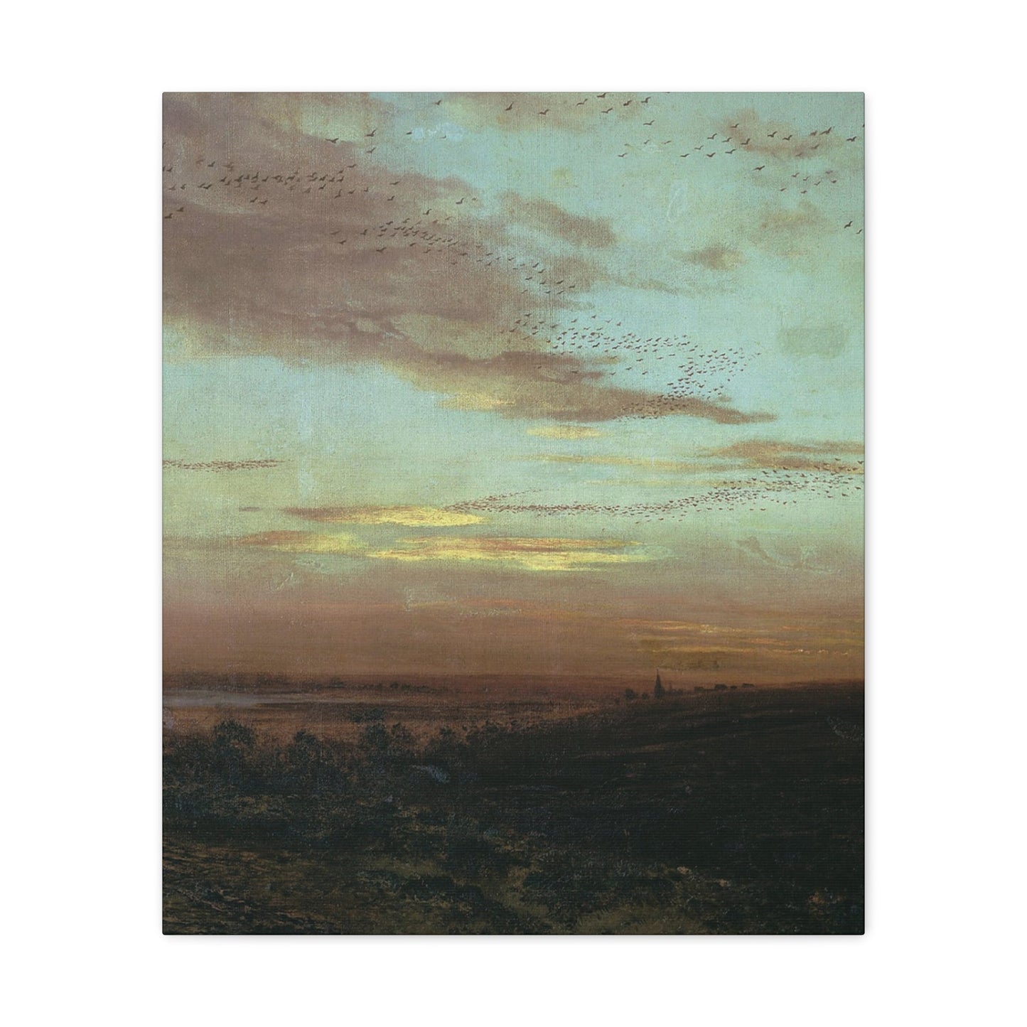 Alexei Savrasov (1830-1897) Evening, Migrating Birds - Canvas Wall Art-20″ x 24″-The Sticker Space