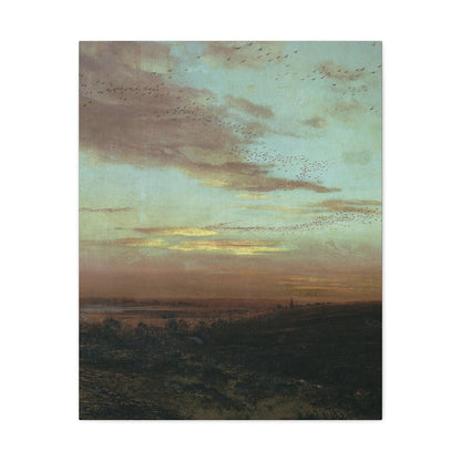 Alexei Savrasov (1830-1897) Evening, Migrating Birds - Canvas Wall Art-24″ x 30″-The Sticker Space