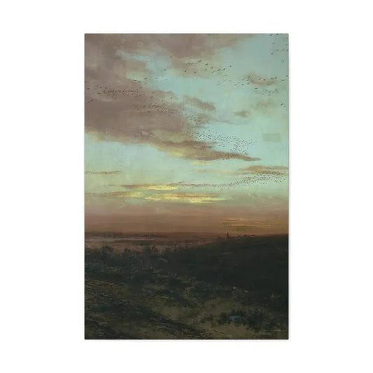 Alexei Savrasov (1830-1897) Evening, Migrating Birds - Canvas Wall Art 24″ x 36″ 1.25" - The Sticker Space