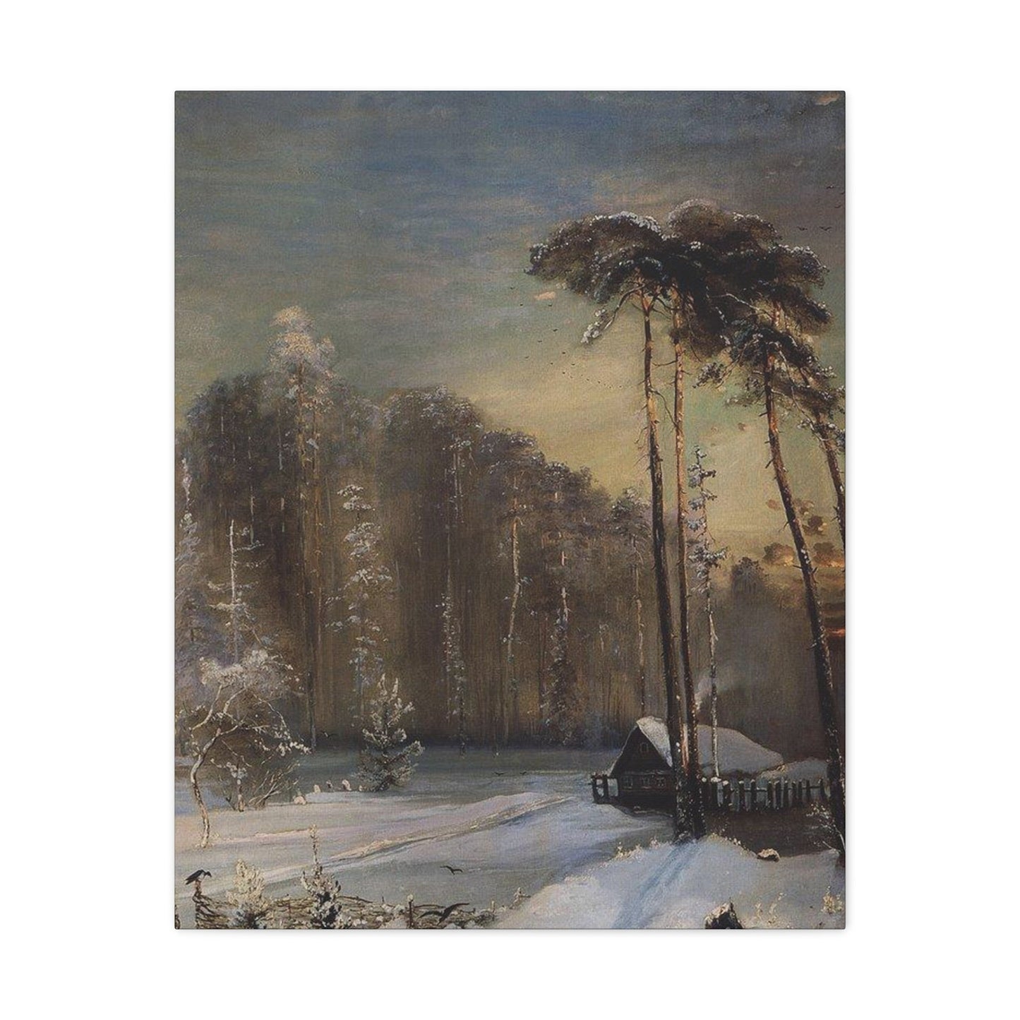 Alexei Savrasov (1830-1897) Forest in the Frost - 1890 - Canvas Wall Art-24″ x 30″-The Sticker Space