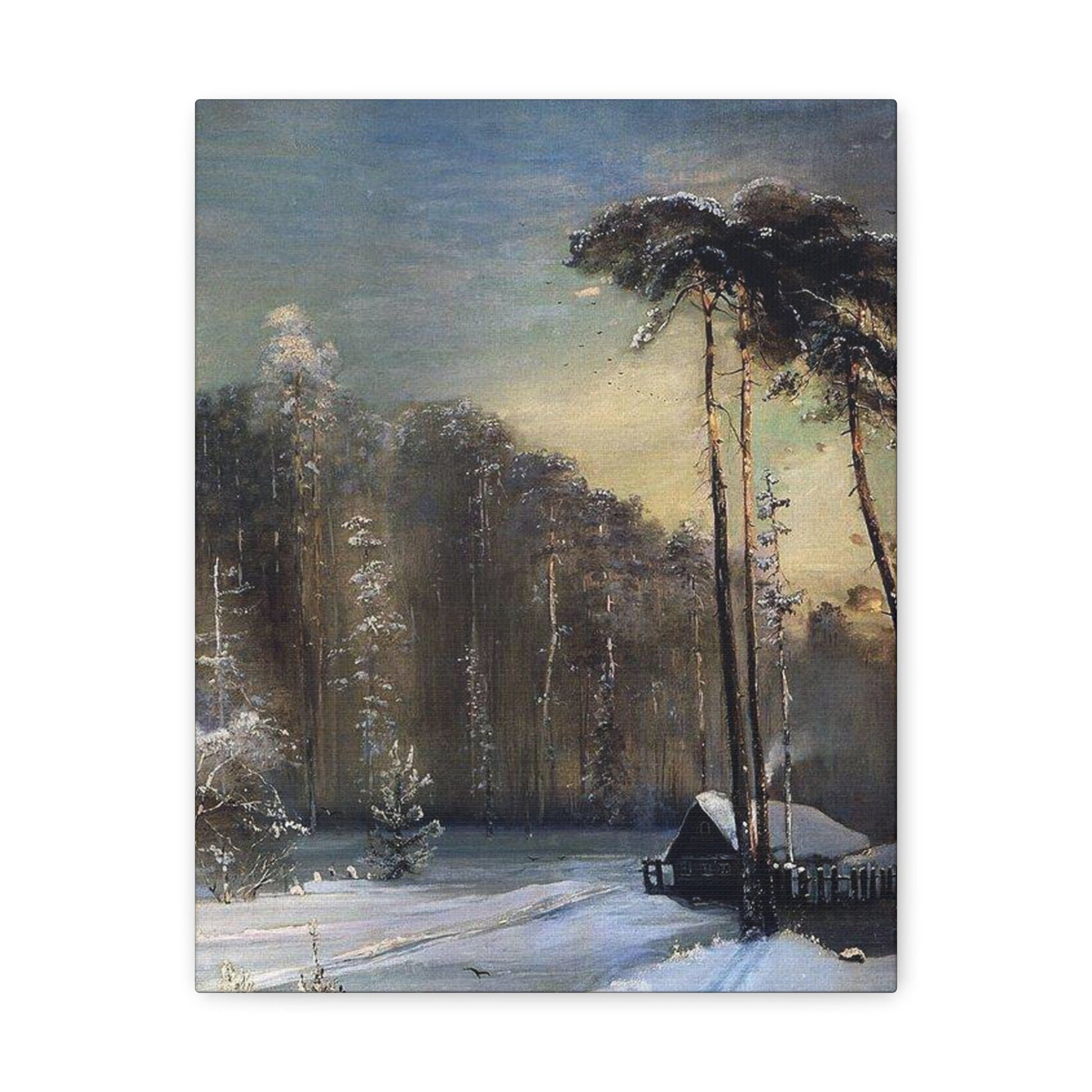 Alexei Savrasov (1830-1897) Forest in the Frost - Canvas Wall Art-11″ x 14″-The Sticker Space