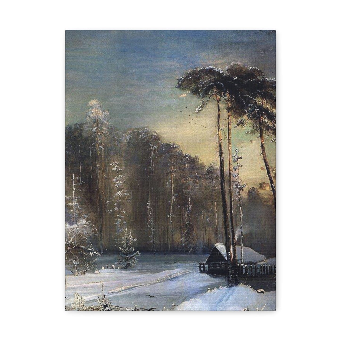 Alexei Savrasov (1830-1897) Forest in the Frost - Canvas Wall Art-12″ x 16″-The Sticker Space