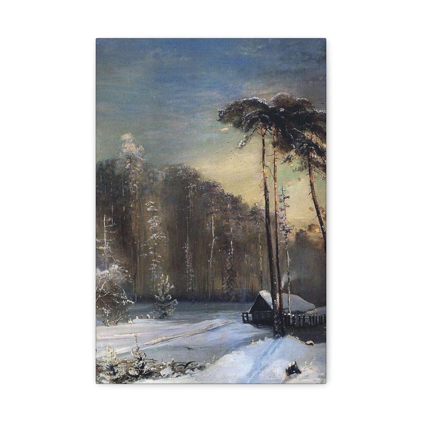 Alexei Savrasov (1830-1897) Forest in the Frost - Canvas Wall Art-12" x 18"-The Sticker Space