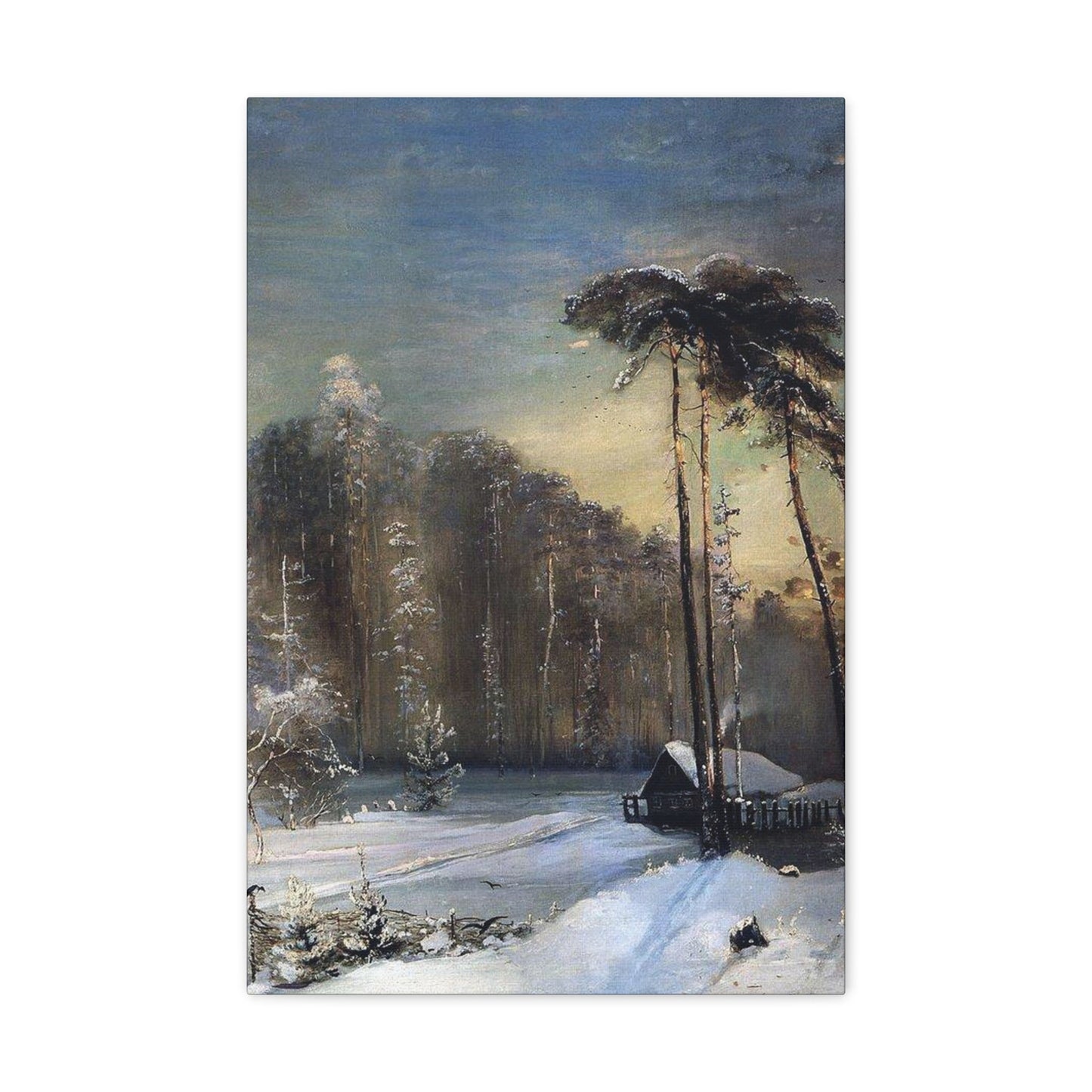 Alexei Savrasov (1830-1897) Forest in the Frost - Canvas Wall Art-16″ x 24″-The Sticker Space