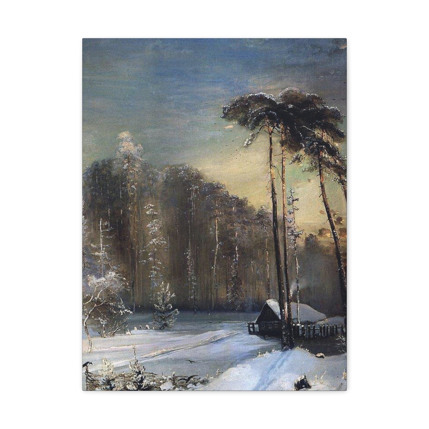 Alexei Savrasov (1830-1897) Forest in the Frost - Canvas Wall Art-18″ x 24″-The Sticker Space