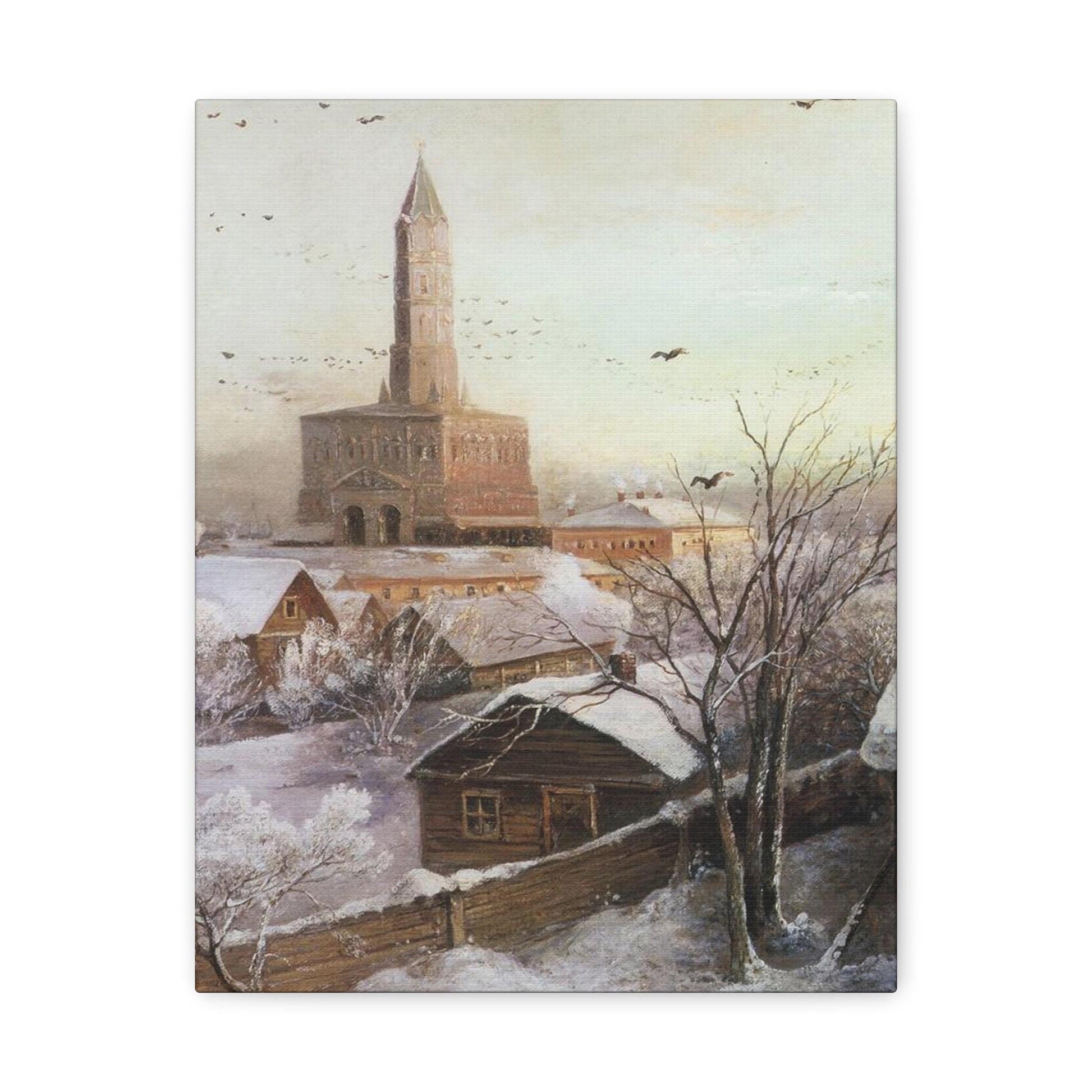 Alexei Savrasov (1830-1897) Sukharev Tower, Moscow - Canvas Wall Art-11″ x 14″-The Sticker Space