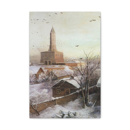 Alexei Savrasov (1830-1897) Sukharev Tower, Moscow - Canvas Wall Art-12" x 18"-The Sticker Space