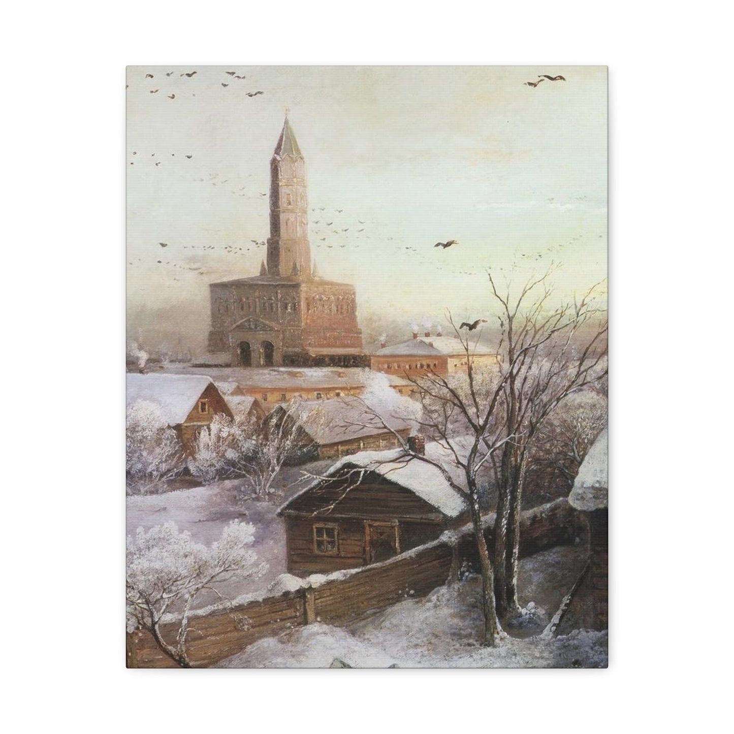 Alexei Savrasov (1830-1897) Sukharev Tower, Moscow - Canvas Wall Art-16″ x 20″-The Sticker Space