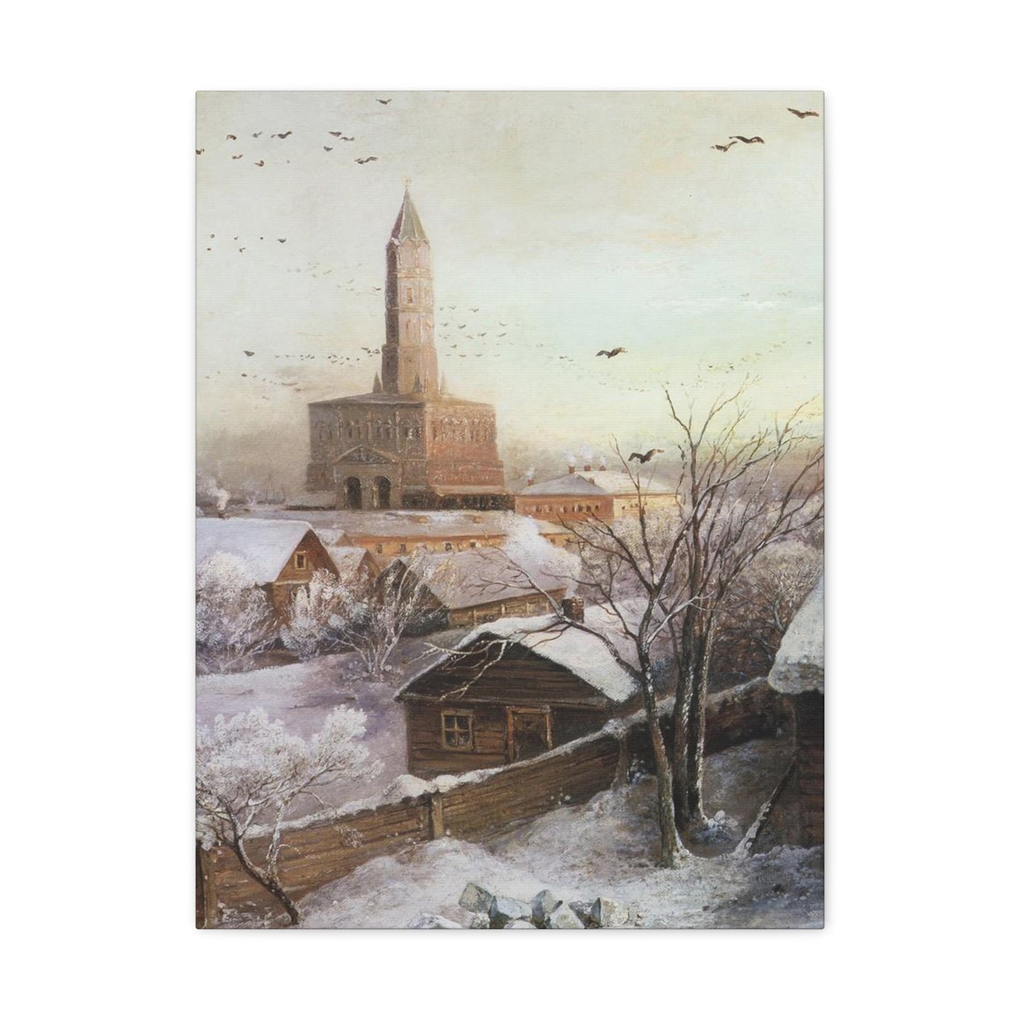 Alexei Savrasov (1830-1897) Sukharev Tower, Moscow - Canvas Wall Art-18″ x 24″-The Sticker Space