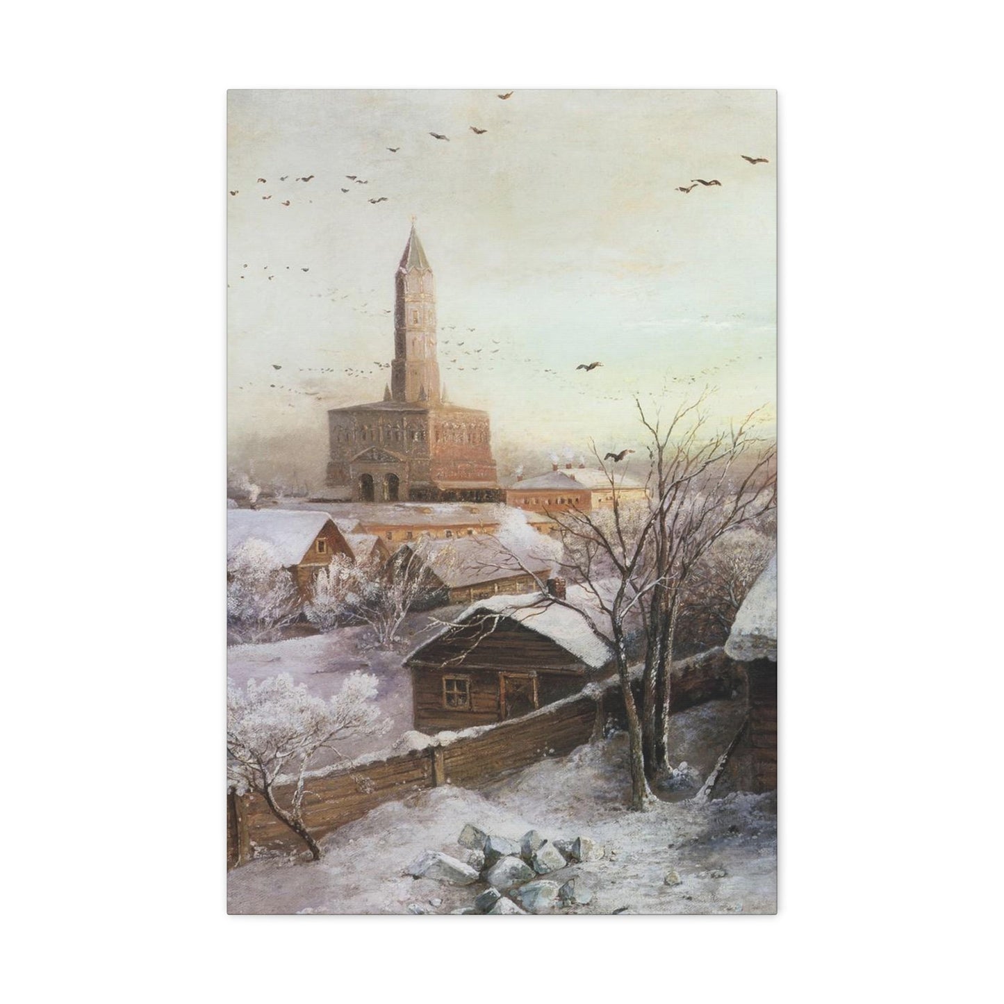 Alexei Savrasov (1830-1897) Sukharev Tower, Moscow - Canvas Wall Art-20″ x 30″-The Sticker Space