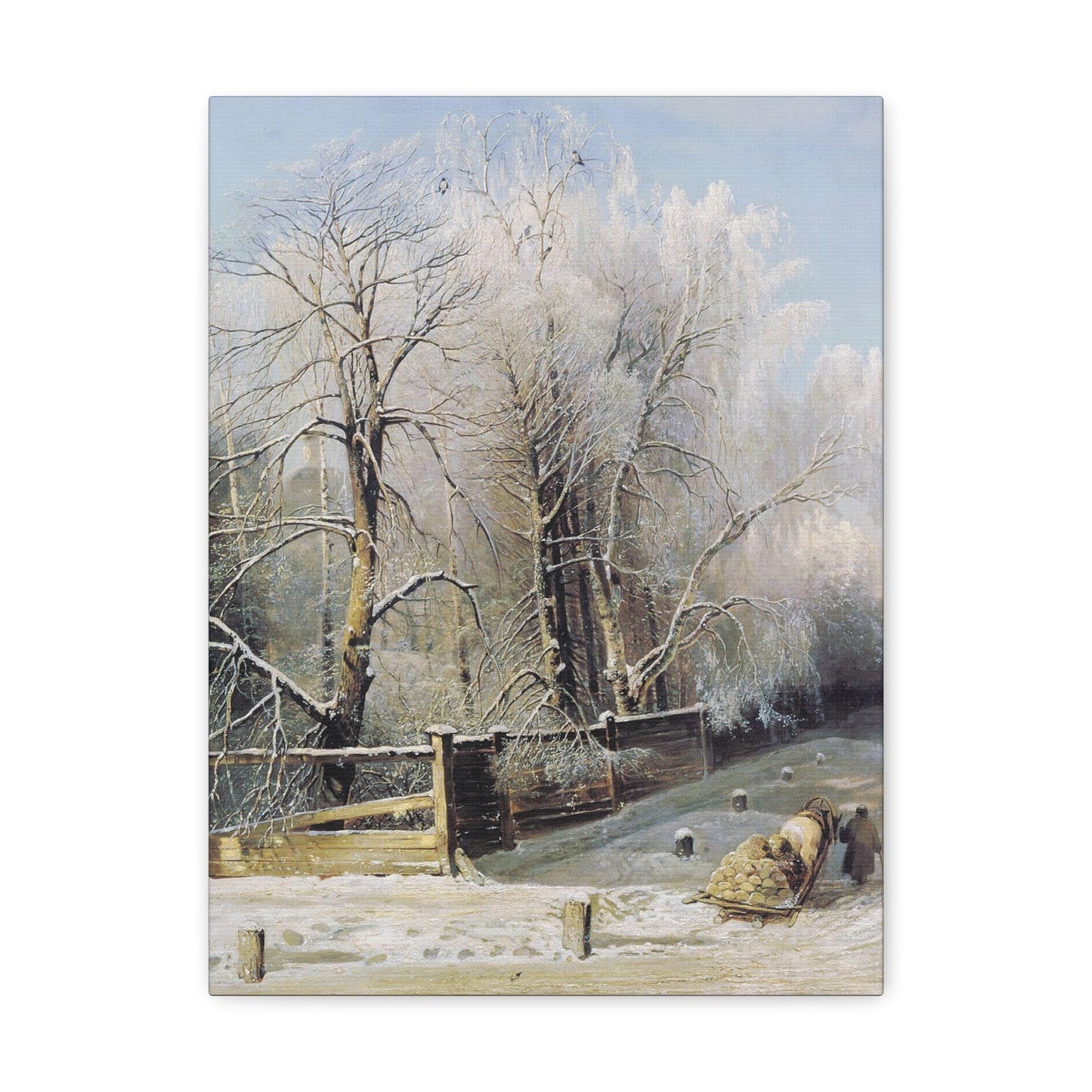 Alexei Savrasov (1830-1897) Winter landscape 1873 - Canvas Wall Art-12″ x 16″-The Sticker Space