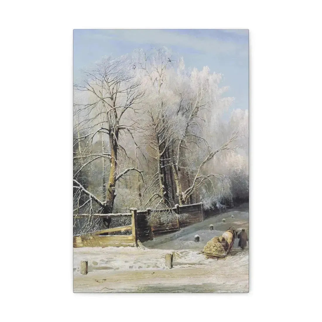 Alexei Savrasov (1830-1897) Winter landscape 1873 - Canvas Wall Art 12" x 18" 1.25" - The Sticker Space
