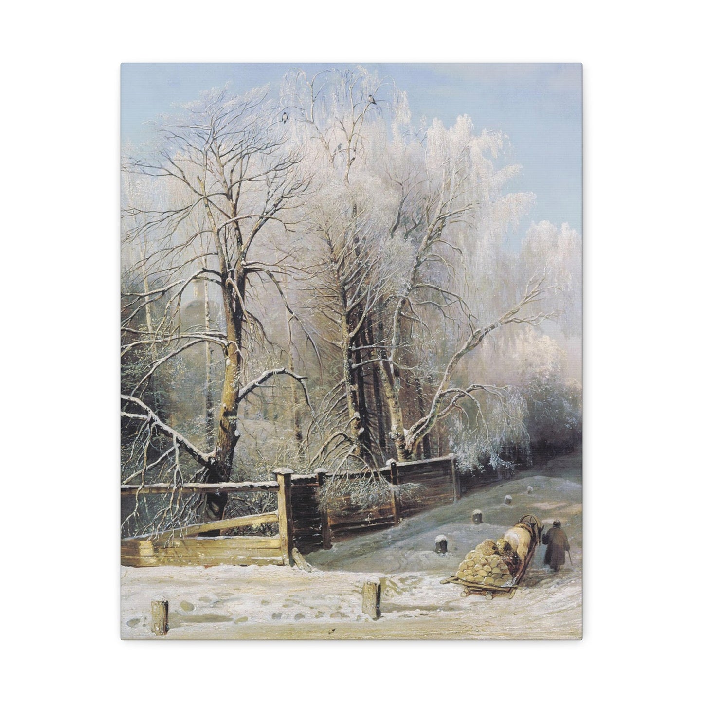 Alexei Savrasov (1830-1897) Winter landscape 1873 - Canvas Wall Art-16″ x 20″-The Sticker Space