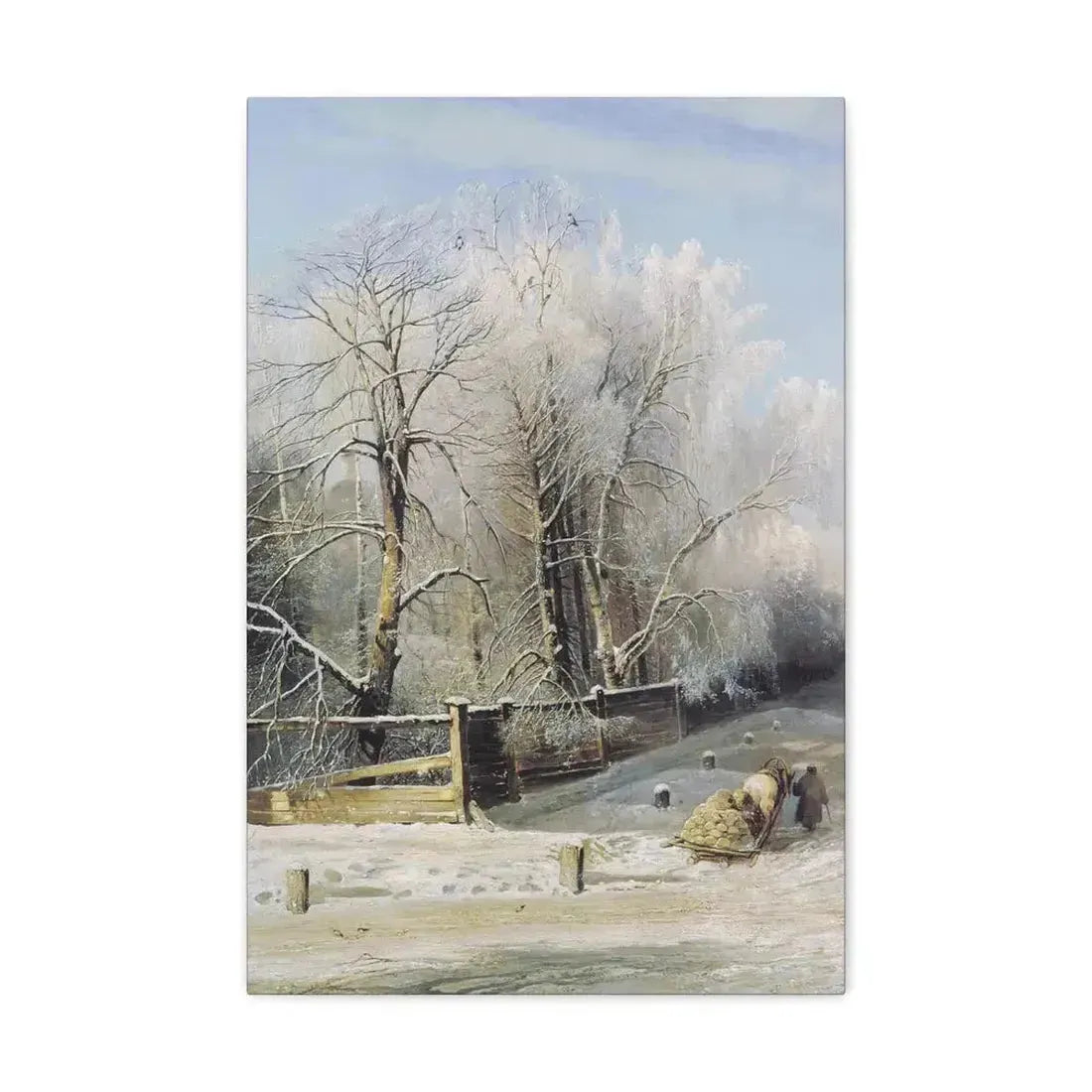 Alexei Savrasov (1830-1897) Winter landscape 1873 - Canvas Wall Art 16″ x 24″ 1.25" - The Sticker Space