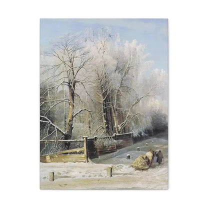 Alexei Savrasov (1830-1897) Winter landscape 1873 - Canvas Wall Art 18″ x 24″ 1.25" - The Sticker Space